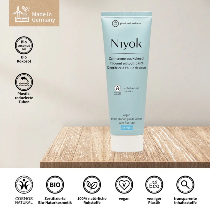Niyok Зубная паста со вкусом ледяной мяты без фтора 75 мл
