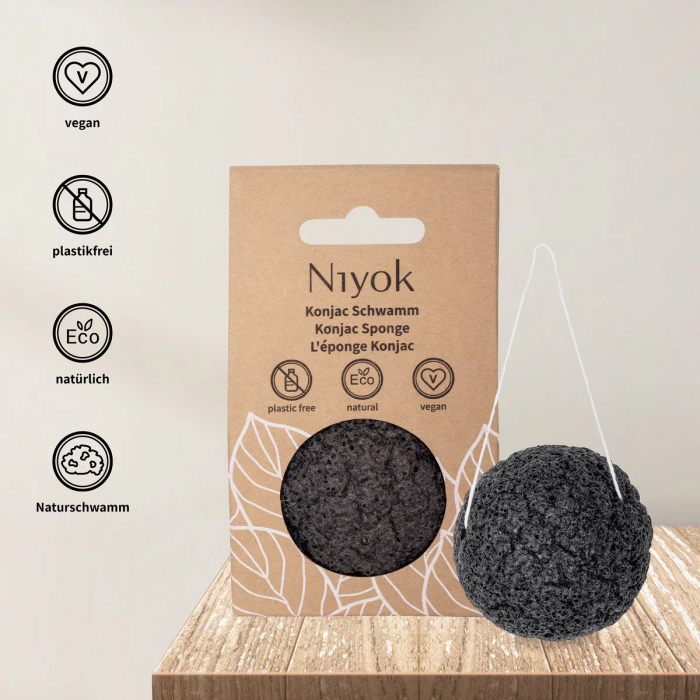 Niyok Конжаковая губка с бамбуковым углем
