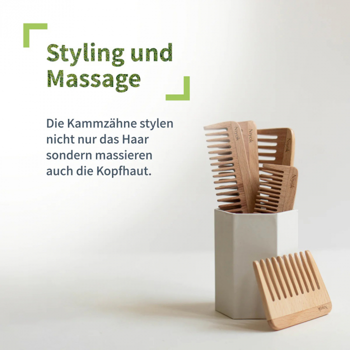 Niyok Расческа для завивки волос с широкими зубьями