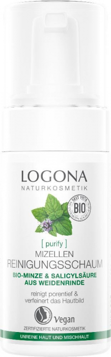 LOGONA Очищающая пенка для умывания "Био-Мята" 100 мл